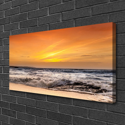 Cuadro en lienzo canvas Mar sol olas paisaje