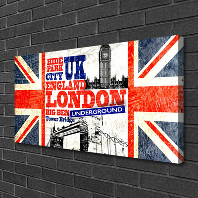 Cuadro en lienzo canvas Londres bandera arte