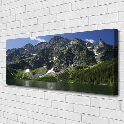 Cuadro en lienzo canvas Monte lago bosque paisaje
