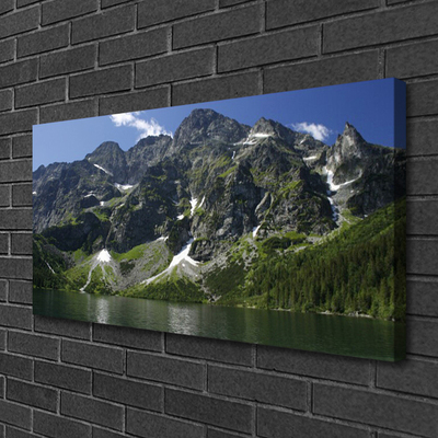 Cuadro en lienzo canvas Monte lago bosque paisaje