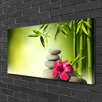 Cuadro en lienzo canvas Bambú flor piedras zen
