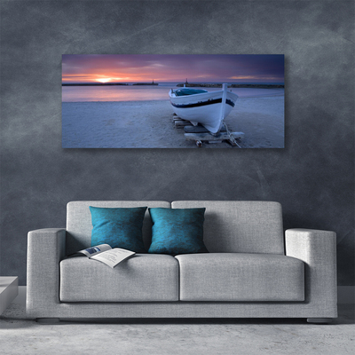 Cuadro en lienzo canvas Bote playa sol paisaje