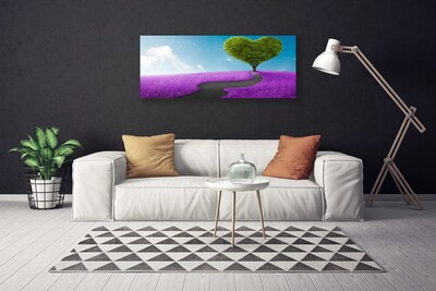 Cuadro en lienzo canvas Prado sendero árbol naturaleza