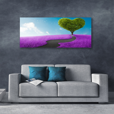 Cuadro en lienzo canvas Prado sendero árbol naturaleza