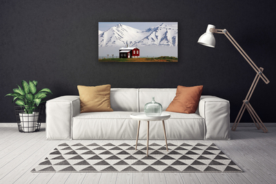 Cuadro en lienzo canvas Monte casa paisaje nieve