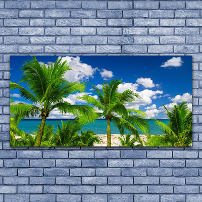 Cuadro en lienzo canvas Mar palmera árboles paisaje