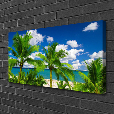 Cuadro en lienzo canvas Mar palmera árboles paisaje