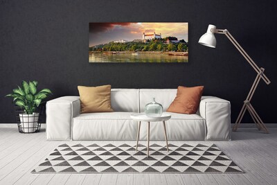 Cuadro en lienzo canvas Ciudad lago paisaje