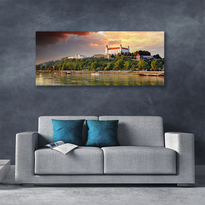 Cuadro en lienzo canvas Ciudad lago paisaje