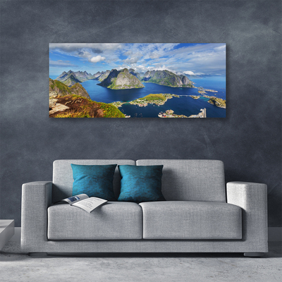Cuadro en lienzo canvas Monte mar golfo paisaje