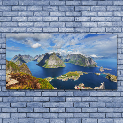 Cuadro en lienzo canvas Monte mar golfo paisaje