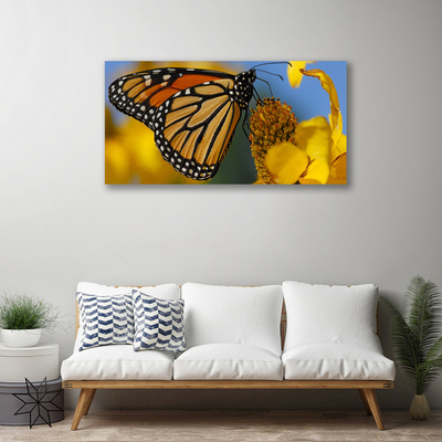 Cuadro en lienzo canvas Mariposa flor naturaleza