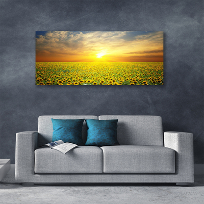 Cuadro en lienzo canvas Sol prado girasoles