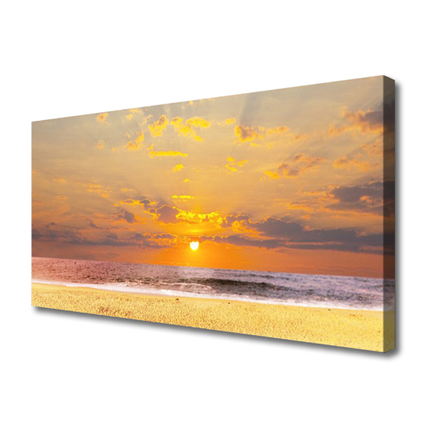 Cuadro en lienzo canvas Mar playa sol paisaje