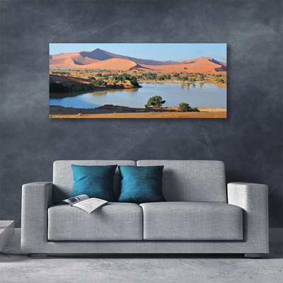 Cuadro en lienzo canvas Lago desierto paisaje