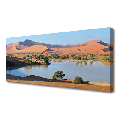 Cuadro en lienzo canvas Lago desierto paisaje
