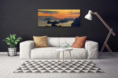 Cuadro en lienzo canvas Mar rocas monte paisaje