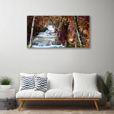 Cuadro en lienzo canvas Salto del agua bosque naturaleza