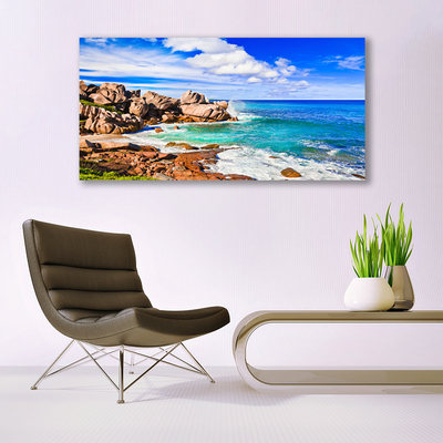 Cuadro en lienzo canvas Playa rocas mar paisaje