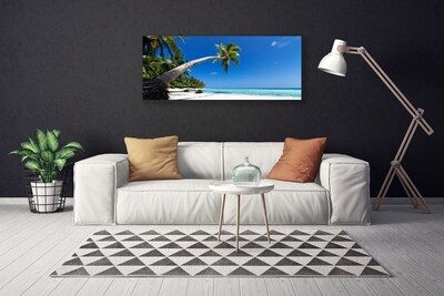 Cuadro en lienzo canvas Playa palmeras mar paisaje