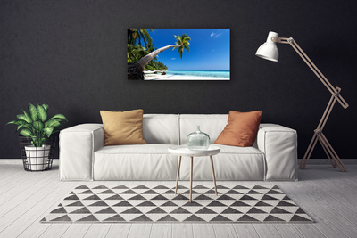 Cuadro en lienzo canvas Playa palmeras mar paisaje