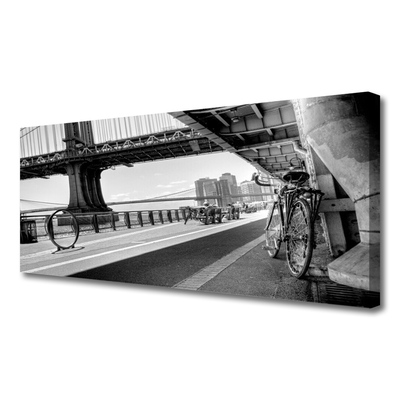 Cuadro en lienzo canvas Puente bicicleta arquitectura