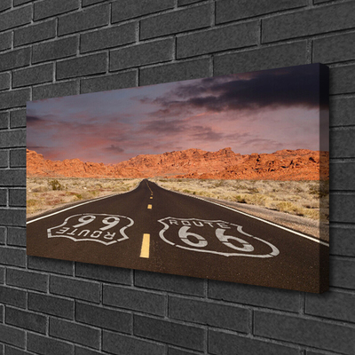 Cuadro en lienzo canvas Autopista camino desierto
