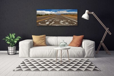 Cuadro en lienzo canvas Camino en el desierto autopista