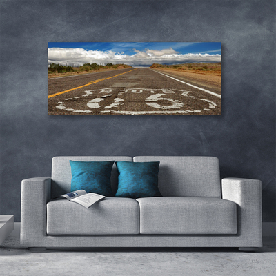 Cuadro en lienzo canvas Camino en el desierto autopista