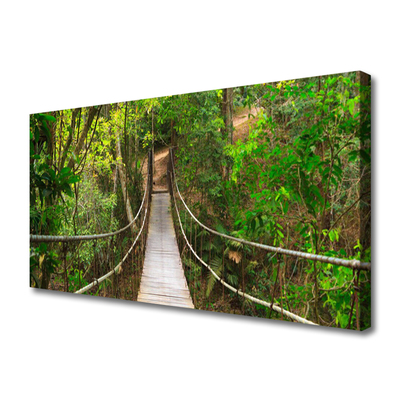 Cuadro en lienzo canvas Puente jungla bosque tropical