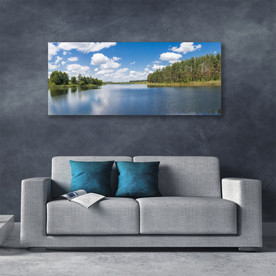 Cuadro en lienzo canvas Lago bosque paisaje