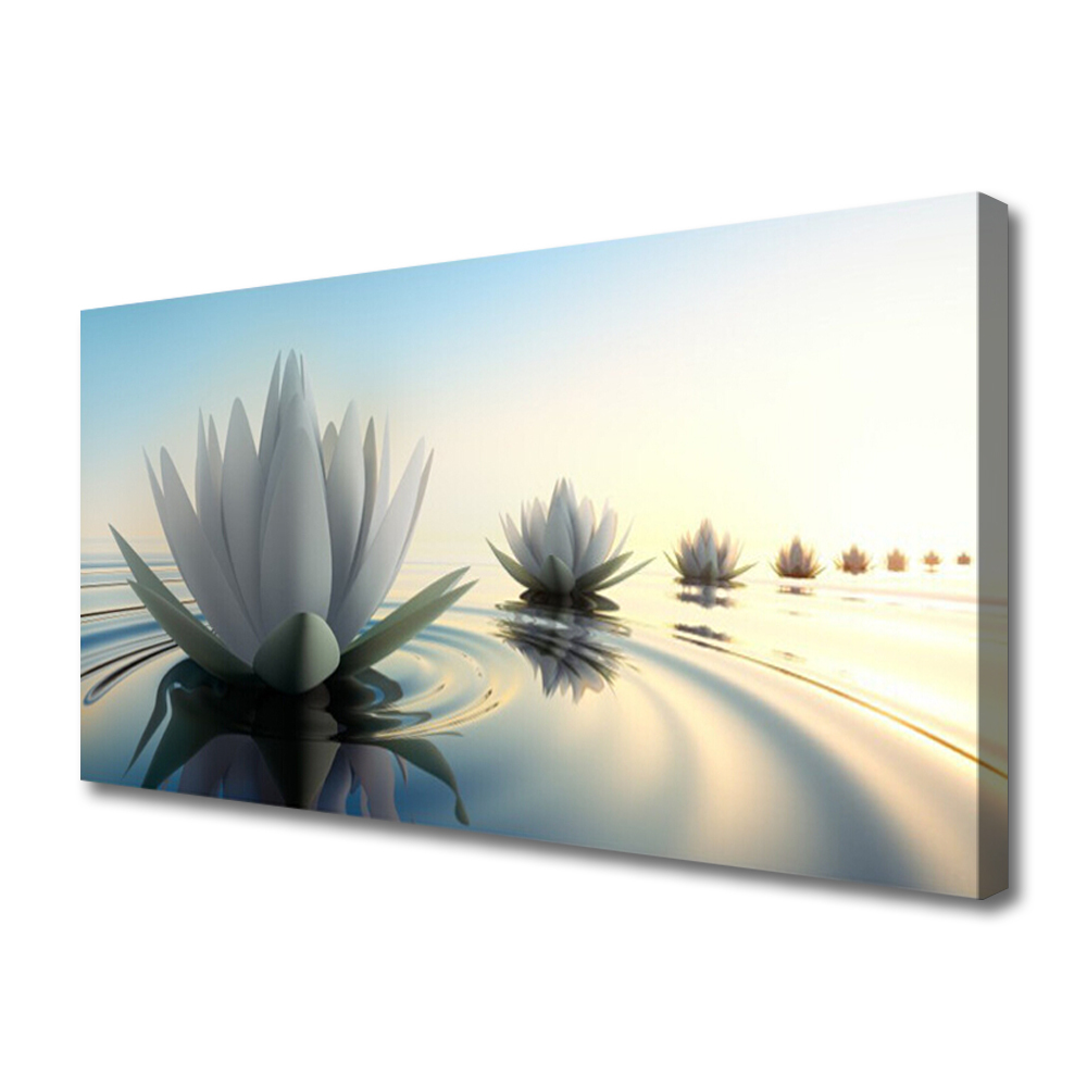 Cuadro en lienzo canvas Nenúfares flores estanque
