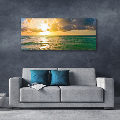 Cuadro en lienzo canvas Mar puesta del sol