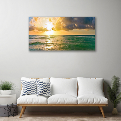 Cuadro en lienzo canvas Mar puesta del sol
