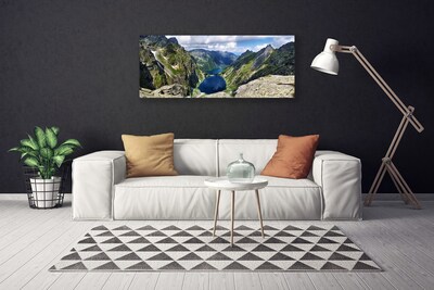 Cuadro en lienzo canvas Monte colina lagos cumbres