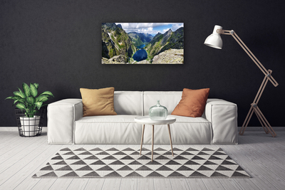 Cuadro en lienzo canvas Monte colina lagos cumbres