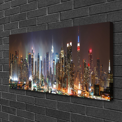 Cuadro en lienzo canvas Ciudad de noche nueva york