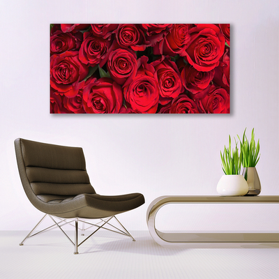 Cuadro en lienzo canvas Rosas rojas flores naturaleza