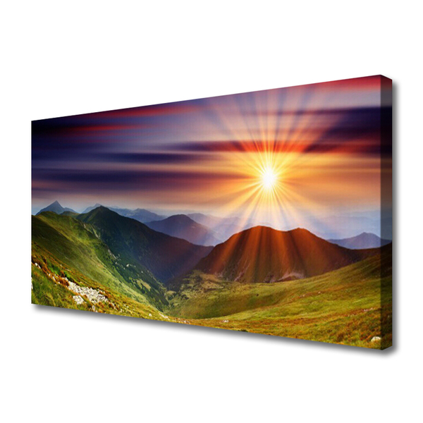 Cuadro en lienzo canvas Monte puesta del sol paisaje