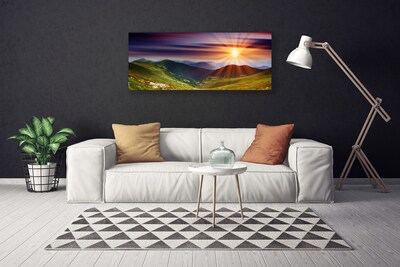 Cuadro en lienzo canvas Monte puesta del sol paisaje
