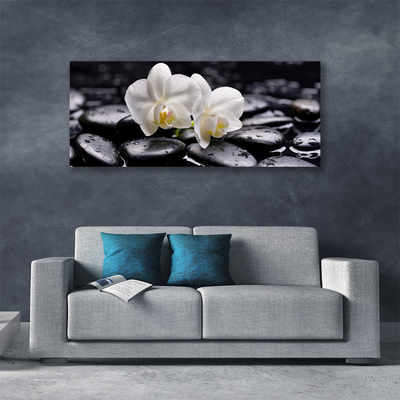 Cuadro en lienzo canvas Zen orquídea blanca spa