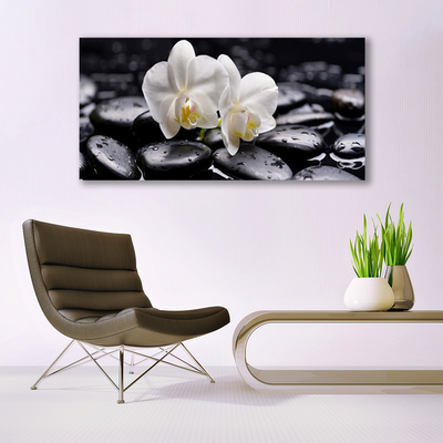Cuadro en lienzo canvas Zen orquídea blanca spa