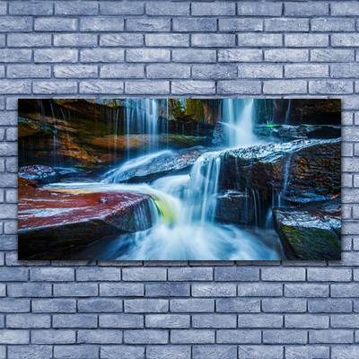 Cuadro en lienzo canvas Rocas salto de agua río naturaleza