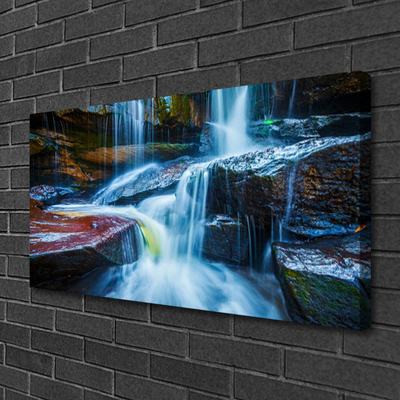 Cuadro en lienzo canvas Rocas salto de agua río naturaleza