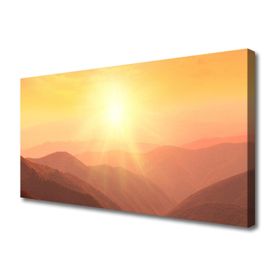 Cuadro en lienzo canvas Sol monte paisaje