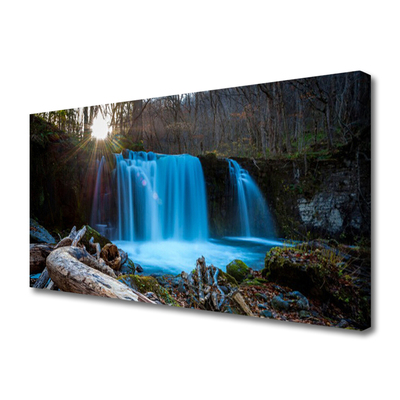 Cuadro en lienzo canvas Sol salto de agua naturaleza