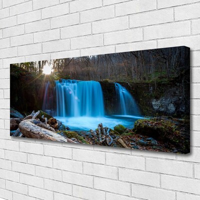 Cuadro en lienzo canvas Sol salto de agua naturaleza