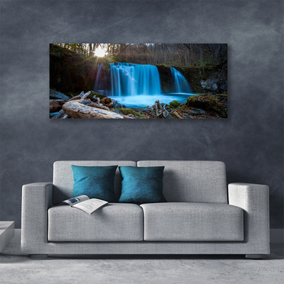 Cuadro en lienzo canvas Sol salto de agua naturaleza