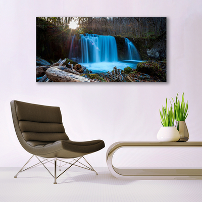 Cuadro en lienzo canvas Sol salto de agua naturaleza