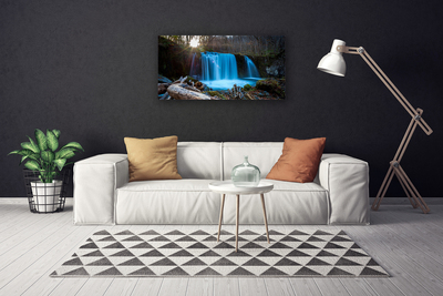Cuadro en lienzo canvas Sol salto de agua naturaleza